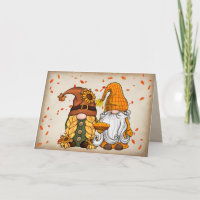 Gnomes d'action de grâces avec tarte