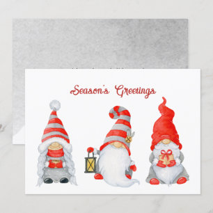 Cartes Pour Fêtes Annuelles Gnomes de Noël doux en hiver