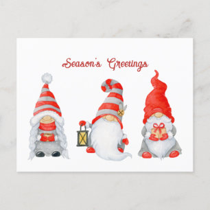 Cartes Pour Fêtes Annuelles Gnomes de Noël doux en hiver