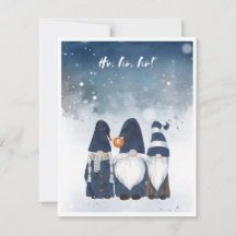 Gnomes d'hiver à l'aquarelle mignons