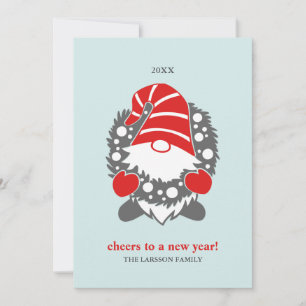 Cartes Pour Fêtes Annuelles Gnomes Drôles   Noël Blanc Nouvel An 2 Photo