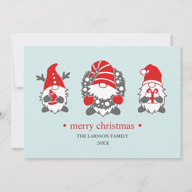 Cartes Pour Fêtes Annuelles Gnomes Drôles | Noël Fêtes de fin d'année Menthe (Devant)