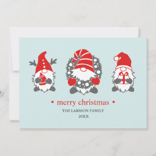 Cartes Pour Fêtes Annuelles Gnomes Drôles   Noël Fêtes de fin d'année Menthe