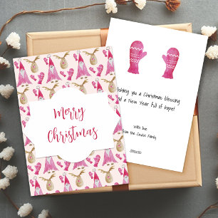 Cartes Pour Fêtes Annuelles Gnomes Et Rennes De Noël Avec Gants
