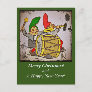 Cartes Pour Fêtes Annuelles Gnomes faisant la musique
