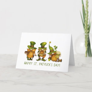 Cartes Pour Fêtes Annuelles Gnomes irlandais mignons Personnalisé Bonne St Pat
