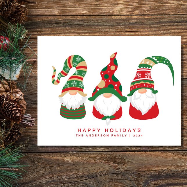 Cartes Pour Fêtes Annuelles Gnomes Noël mignon scandinave (Créateur téléchargé)
