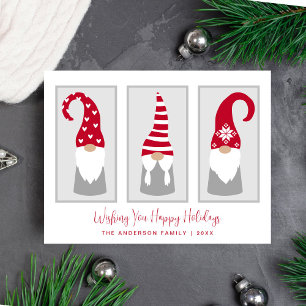 Cartes Pour Fêtes Annuelles Gnomes Simple Moderne Noël nordique