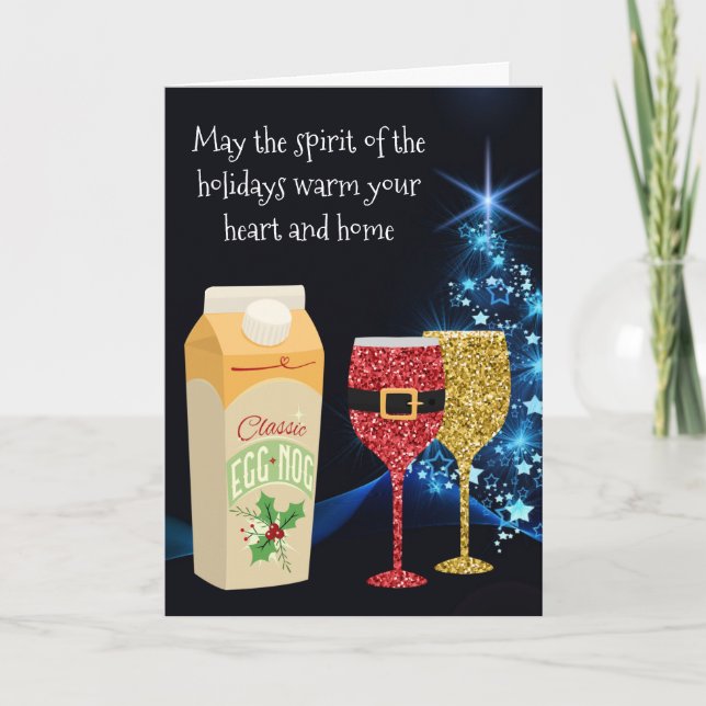 Cartes Pour Fêtes Annuelles Gobelets de Noël Eggnog et Noël (Devant)