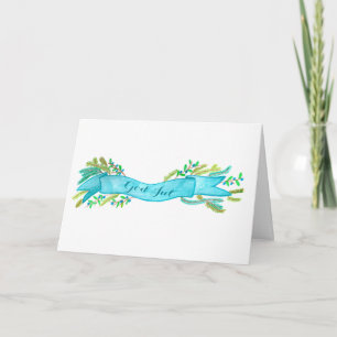 Cartes Pour Fêtes Annuelles God Jul, bannière de Noël suédoise, aquarelle