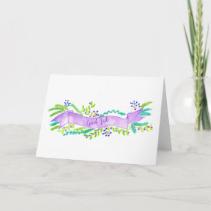 Cartes Pour Fêtes Annuelles God Jul, bannière de Noël suédoise, aquarelle