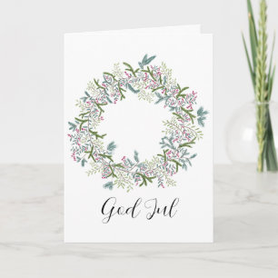 Cartes Pour Fêtes Annuelles God Jul, couronne suédoise de Noël