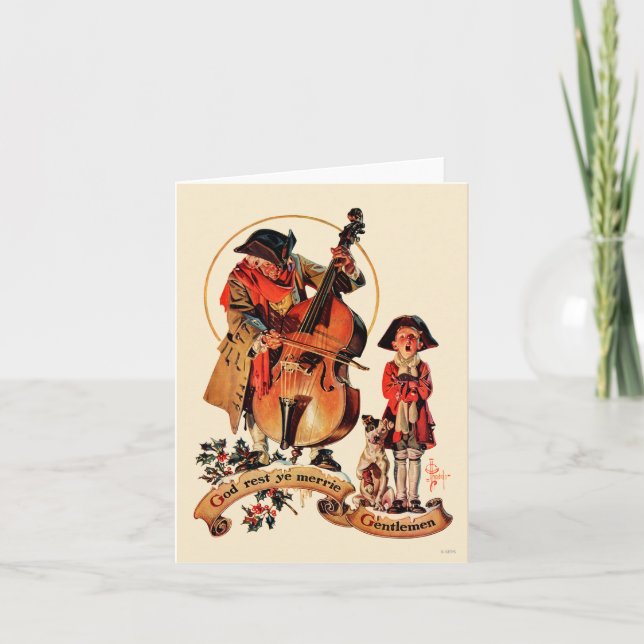 Cartes Pour Fêtes Annuelles God Reest Ye Merrie Messieurs (Devant)