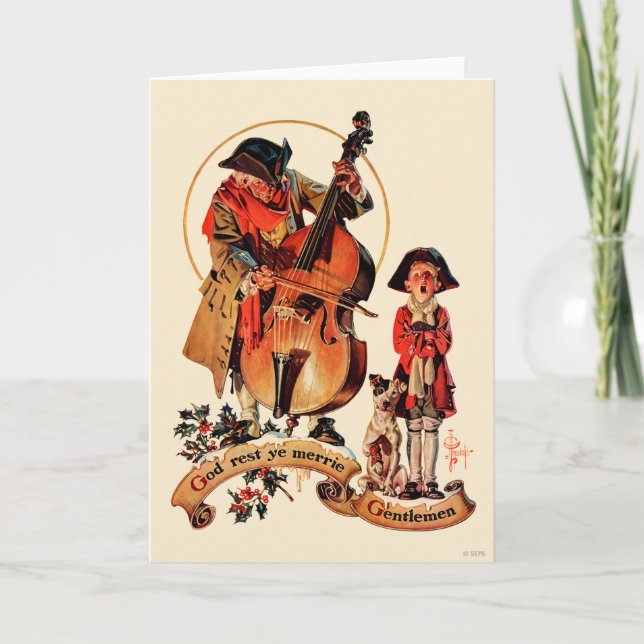 Cartes Pour Fêtes Annuelles God Reest Ye Merrie Messieurs (Devant)