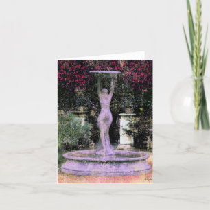 Cartes Pour Fêtes Annuelles Goddess du jardin ~ Peinture de la statue de fleur