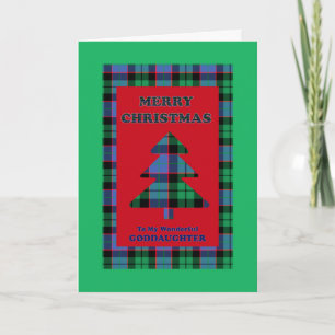 Cartes Pour Fêtes Annuelles Godgirl, Arbre de Noël Tartan