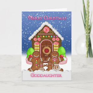 Cartes Pour Fêtes Annuelles Godgirl Gingerbread Maison et la famille Noël