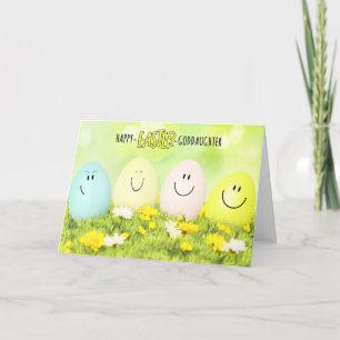 Cartes Pour Fêtes Annuelles Godgirl Souriant Oeufs de Pâques