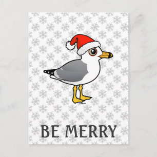 Cartes Pour Fêtes Annuelles Goéland à bec circulaire père Noël