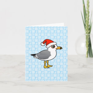 Cartes Pour Fêtes Annuelles Goéland à bec circulaire père Noël