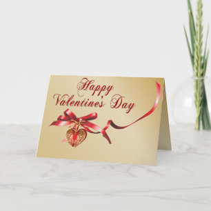 Cartes Pour Fêtes Annuelles Gold and Red Heart