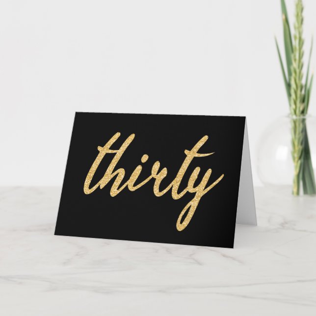 Cartes Pour Fêtes Annuelles Gold Black 30 Anniversaire Parties scintillant "Tr (Devant)