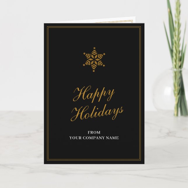Cartes Pour Fêtes Annuelles Gold Business Clients de Noël Employés clients (Devant)