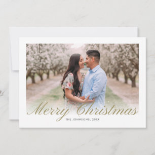 Cartes Pour Fêtes Annuelles Gold Christmas Script Calligraphy Mint Collage