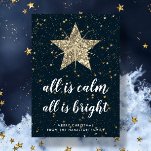 Cartes Pour Fêtes Annuelles Gold Christmas Star   Tout est une famille brillan