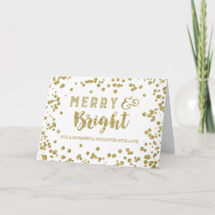 Cartes Pour Fêtes Annuelles Gold Confeti Merry & Bright Christmas Daughter