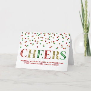 Cartes Pour Fêtes Annuelles Gold Confetti Christmas Soeur & Frère en Droit