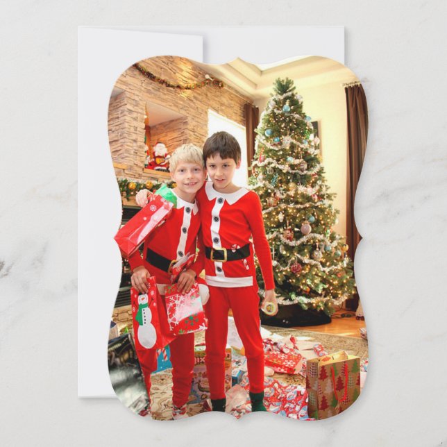 Cartes Pour Fêtes Annuelles Gold Family Photo Merry Christmas Card (Devant)