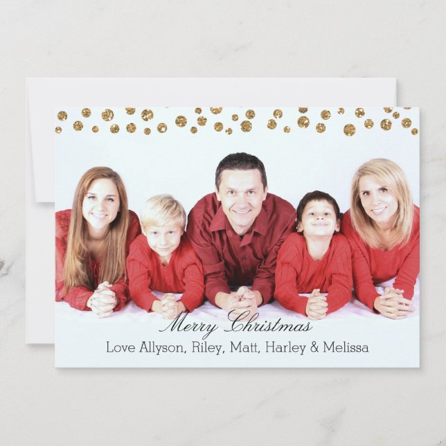 Cartes Pour Fêtes Annuelles Gold Faux Parties scintillant Confetti Noël person (Devant)