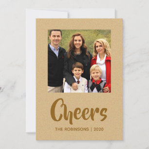 Cartes Pour Fêtes Annuelles Gold Foil Noël Greys photo de famille