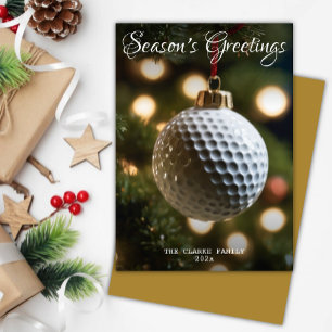 Cartes Pour Fêtes Annuelles Gold Golf Bonnes Fêtes Noël