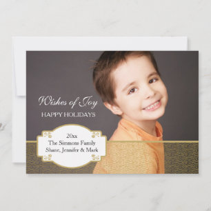 Cartes Pour Fêtes Annuelles Gold Impression Photo Holiday Card