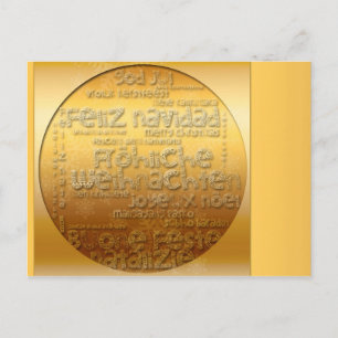 Cartes Pour Fêtes Annuelles Gold International Noël Navidad H Postcard