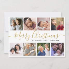 Cartes Pour Fêtes Annuelles Gold Joyeux Noël 9 Photo Collage