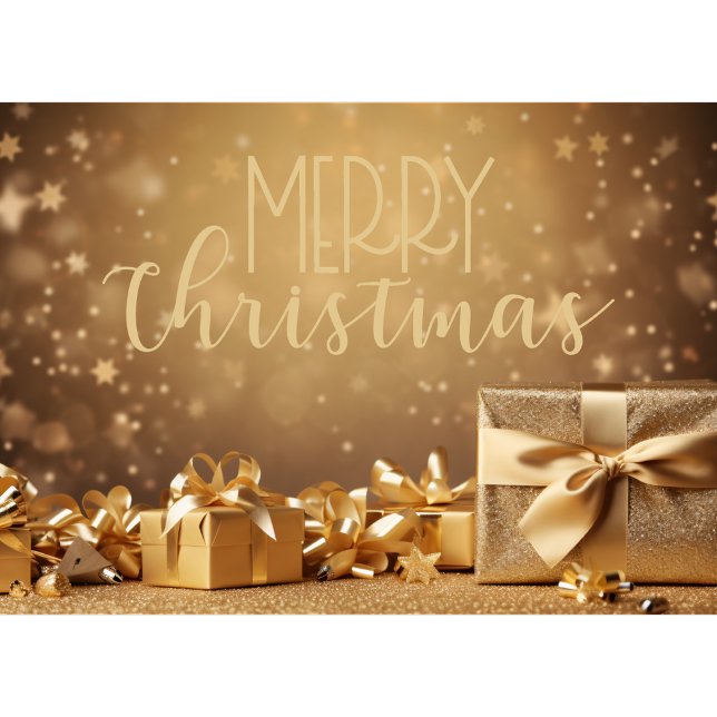 Cartes Pour Fêtes Annuelles Gold Joyeux Noël Business Holiday Card (Créateur téléchargé)