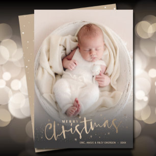 Cartes Pour Fêtes Annuelles Gold Joyeux Noël Photo