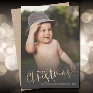 Cartes Pour Fêtes Annuelles Gold Joyeux Noël Photo