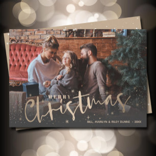Cartes Pour Fêtes Annuelles Gold Joyeux Noël Photo