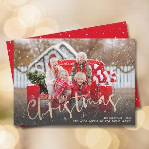 Cartes Pour Fêtes Annuelles Gold Joyeux Noël Photo