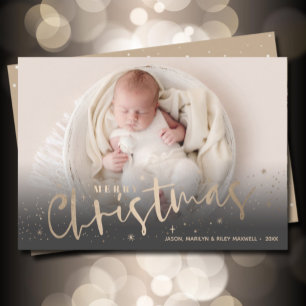 Cartes Pour Fêtes Annuelles Gold Joyeux Noël Photo