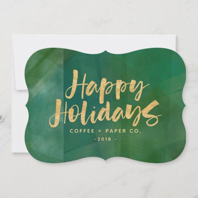 Cartes Pour Fêtes Annuelles Gold métal heureux vacances (Devant)