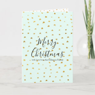 Cartes Pour Fêtes Annuelles Gold Mint Glam Dot Chic Photo personnalisée