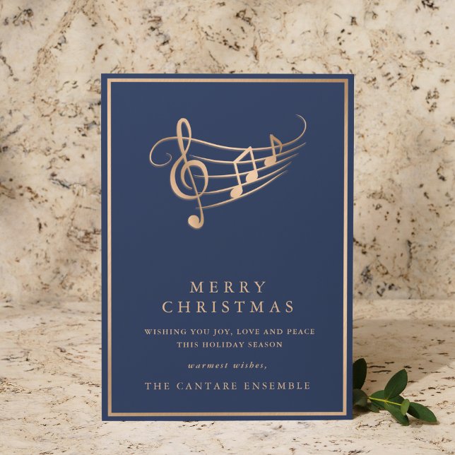 Cartes Pour Fêtes Annuelles Gold Music Notes Elegant Musical Christmas Card (Créateur téléchargé)