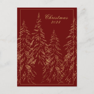 Cartes Pour Fêtes Annuelles Gold Parties scintillant Arbres de vacances Élégan