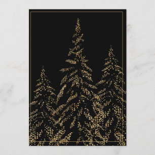 Cartes Pour Fêtes Annuelles Gold Parties scintillant Arbres de vacances Élégan