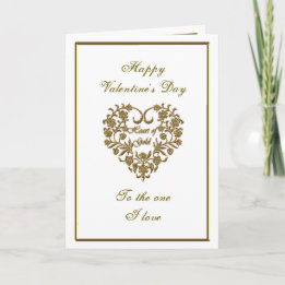Cartes Pour Fêtes Annuelles Gold Parties scintillant Flourish Valentine Greeti